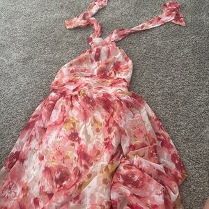 SHEIN Pink Floral Casual Dress